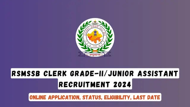 RSMSSB Clerk Grade-IIJunior Assistant Recruitment 2024